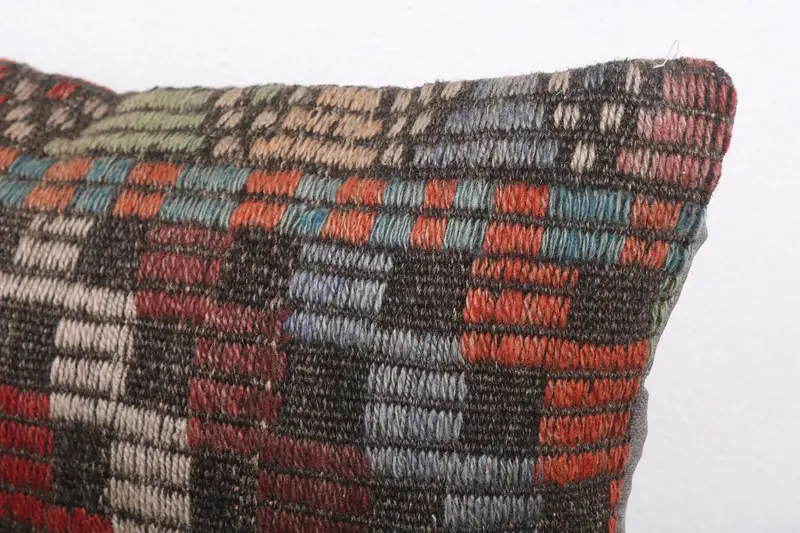 Turkish Kilim Pillow, Colorful Pillow, Bright Pillow Sham, Home Decor Pillow, Handmade Kilim Cushion, 12x20 White Pillow, Cushion Cover - 5