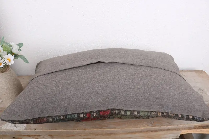 Turkish Kilim Pillow, Colorful Pillow, Bright Pillow Sham, Home Decor Pillow, Handmade Kilim Cushion, 12x20 White Pillow, Cushion Cover - 7