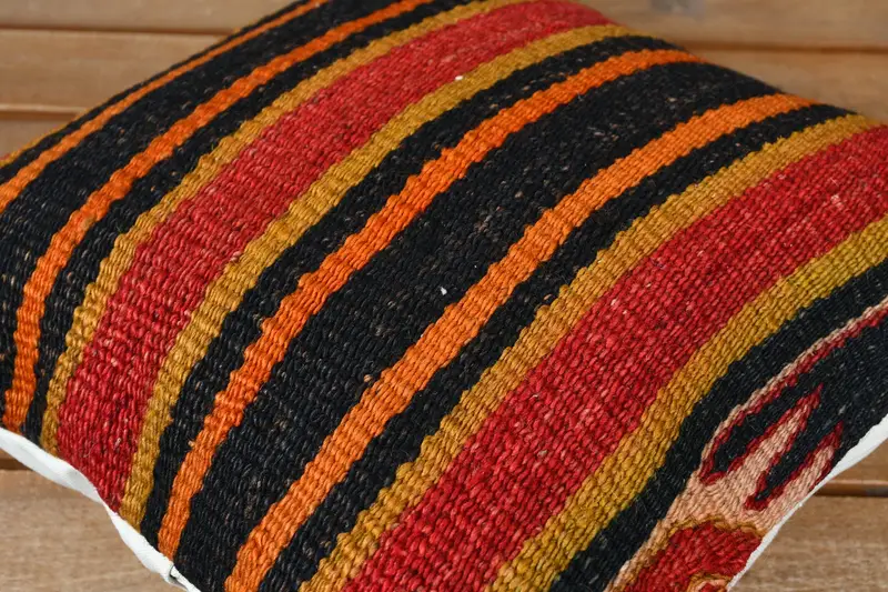 Vintage Kilim Throw Pillow, Interior Designer Pillow, Pillow Sham, Vintage Pillow Sham, Vintage Pillow, 12x12 Red Cushion Cover - 3
