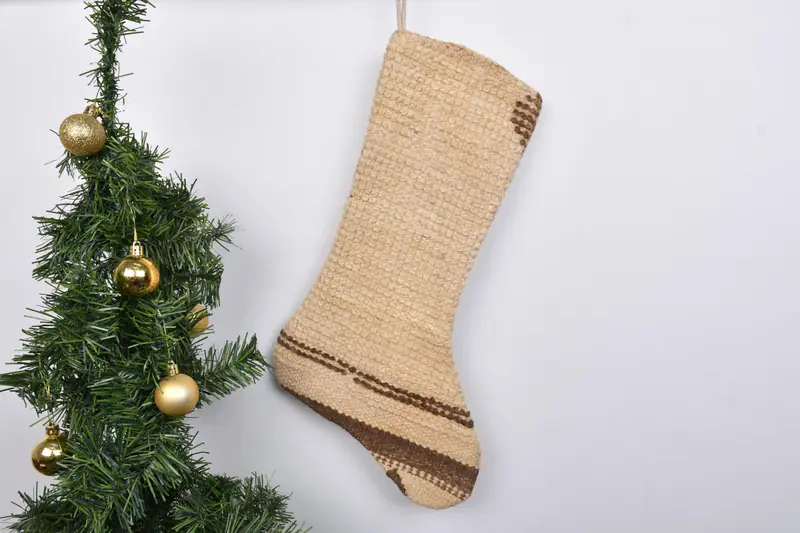 Festive Christmas Ornaments Pattern, 7 Inch Wide Christmas Stocking