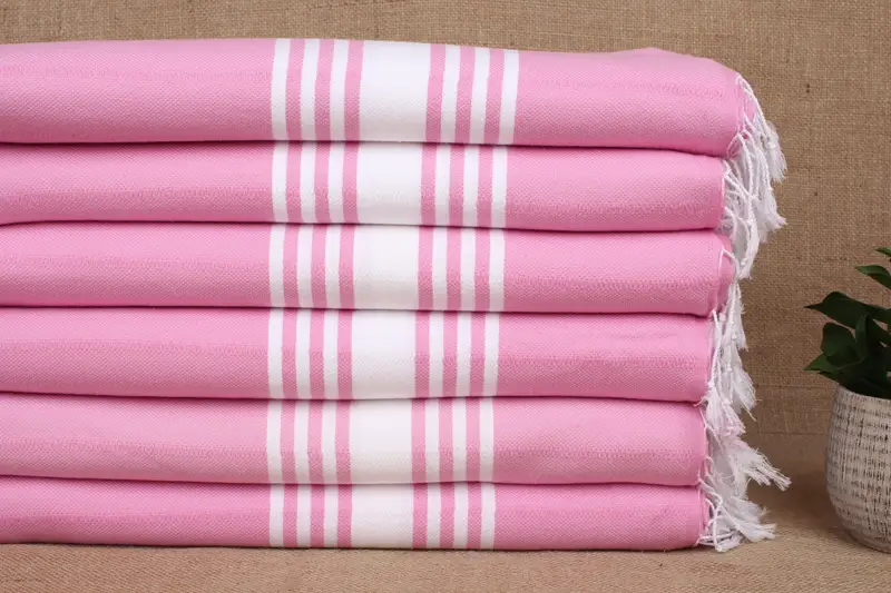 トルコバスタオル、ライラックストライプビーチタオル、40x71インチ