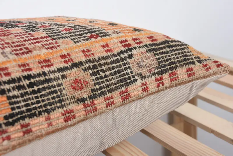 Kilim Pillow Cover, Throw Kilim Pillow, Cushion Case, Sustainable Cushion, Ottoman Pillow, Home Decor Pillow, 16x48 Red Cushion Case - 7