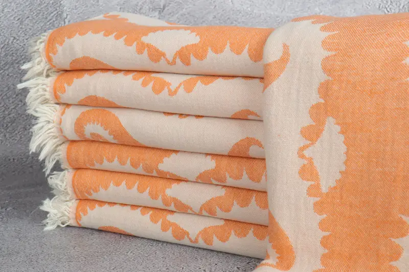 68x36 Cotton Seahorse Patterned Towel, Peshtemal, Bachelorette Party Gifts Bridesmaids, Family Gift Basket, Turkish Towel Beach, Bridesmaid Gift - 2