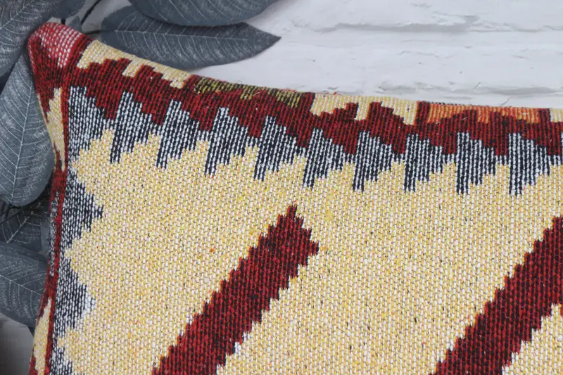 Pillow Cover, 16x43 Yellow Pillow Sham, Floor Cushion, Kilim Cushion Sham, Armchair Cushion Case, Boho Pillow Sham Cover, Boho Pillow - 2