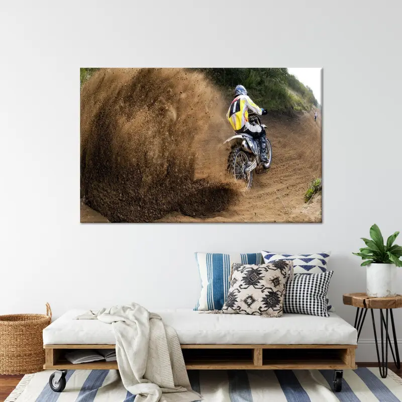 Mountainbiker Art, Biker Canvas Decor, Man Cave, Biker Art Decor, Sport Wall Art, Sport Lover Gift,Motocross Wall Art, Canvas Wall Art - 1