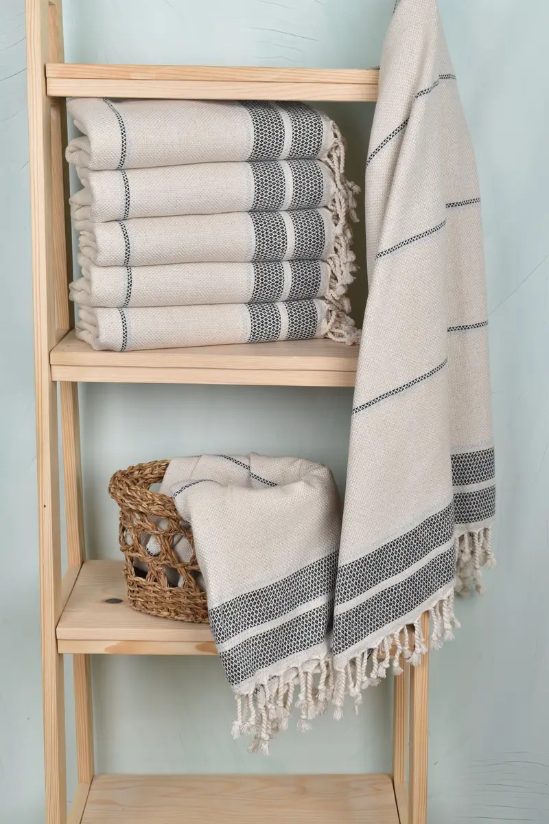 Peshtemal, Wedding Favors, Monogram Towels, Turkish bath towel, 70x36 Cotton Striped Towel, Custom Wedding Gift, Embroidered Turkish Towel - 3