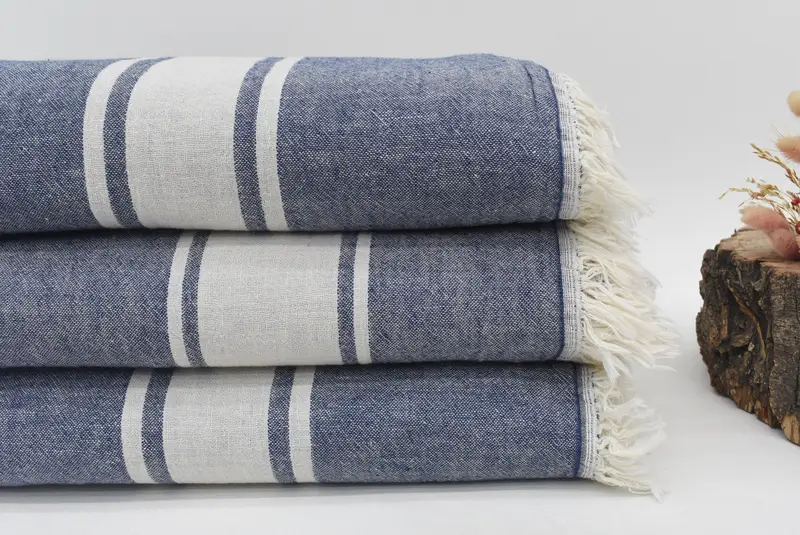 Throw Blanket, Turkish Towel Blanket, Bridal Gifts, 70x60 Cotton Striped Towel, Throw Blanket Couch, Bridal Shower Gift, Turkish Towel Beach Blanket - 2