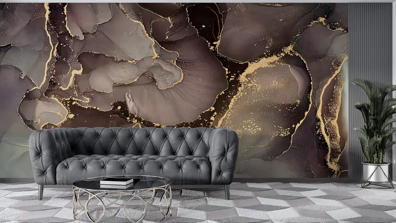 3d Wall Paper, Wall Paper Peel and Stick, Paper Wall Art, Modern Marble Wall Art, Abstrac tMArble Wall Poster, - 2