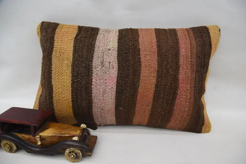 Brown Throw Cushion, Gift Striped 30x50 cm Cushion Case - 1
