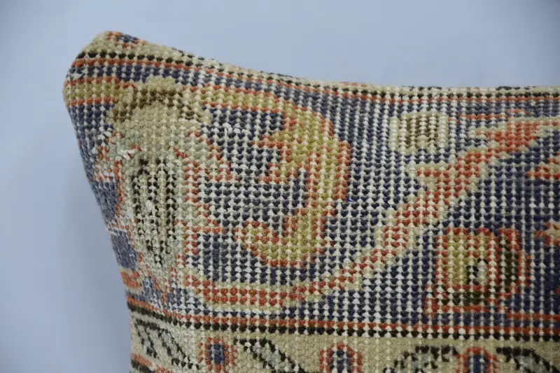 Handmade Kilim Cushion, Cushion Case, Comfy Throw Cushion Case, Retro Pillow Cover, Boho Pillow Sham Cover, Gift Pillow, 16x16 Blue Cushion Case - 2