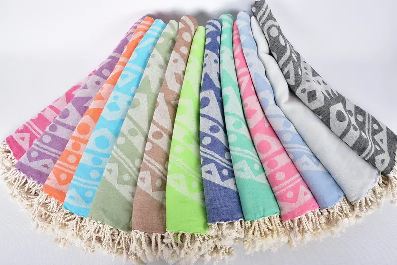 Turkish Towel USA, Girls Weekend Favors, Memorial Gift, Monogram Beach Towel, Monogram Turkish Towel, 70x40 Cotton Round Pattern Towel - 3