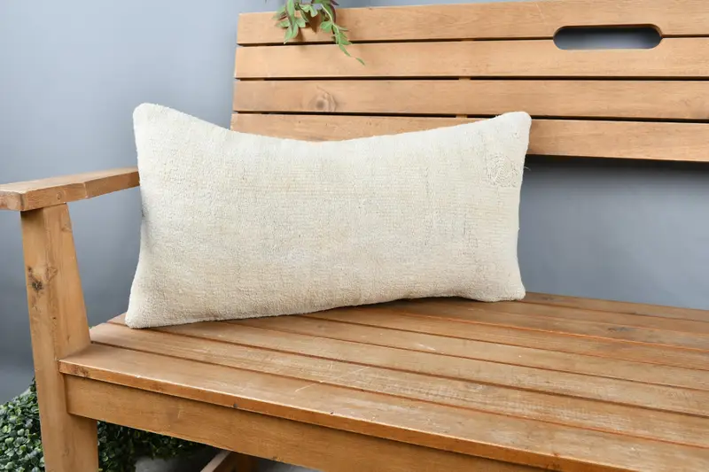Decorative Cushion Case, Home Decor Pillow, Vintage Pillow, 12x24 Beige Pillow Cover, Bohemian Cushion Cushion Cover, Pillow Case, Pillow for Couch - 1