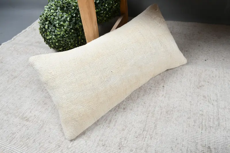 Decorative Cushion Case, Home Decor Pillow, Vintage Pillow, 12x24 Beige Pillow Cover, Bohemian Cushion Cushion Cover, Pillow Case, Pillow for Couch - 7