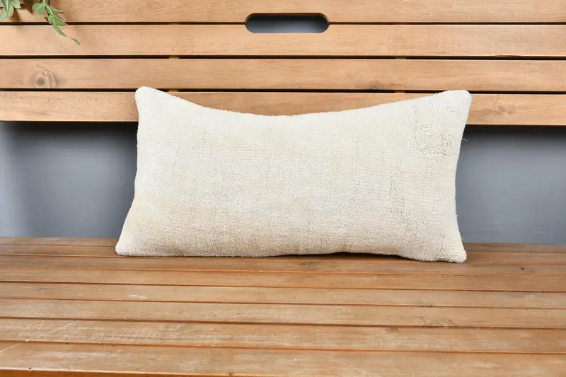 Decorative Cushion Case, Home Decor Pillow, Vintage Pillow, 12x24 Beige Pillow Cover, Bohemian Cushion Cushion Cover, Pillow Case, Pillow for Couch - 6
