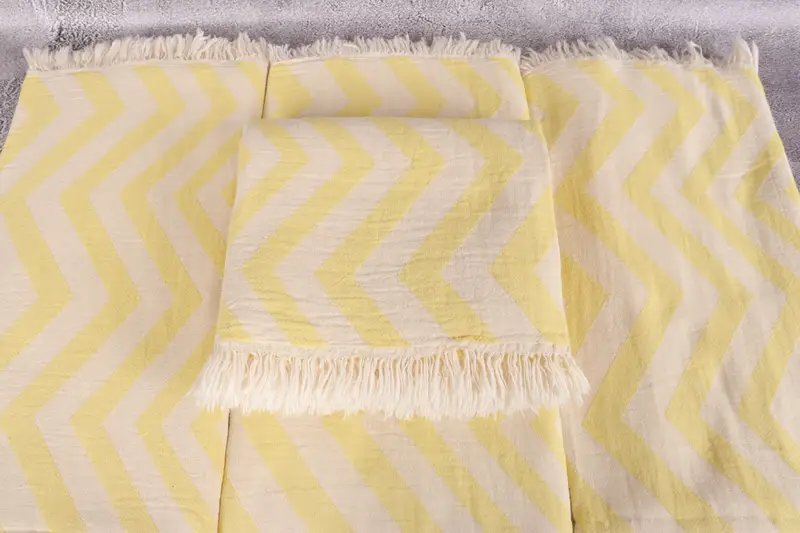 Handmade Gift, 70x40 Cotton Zigzag Design Towel, Turkish Towel Beach, Wedding Towel, Memorial Gift, Handmade Turkish hammam towel, Wedding Gift - 4