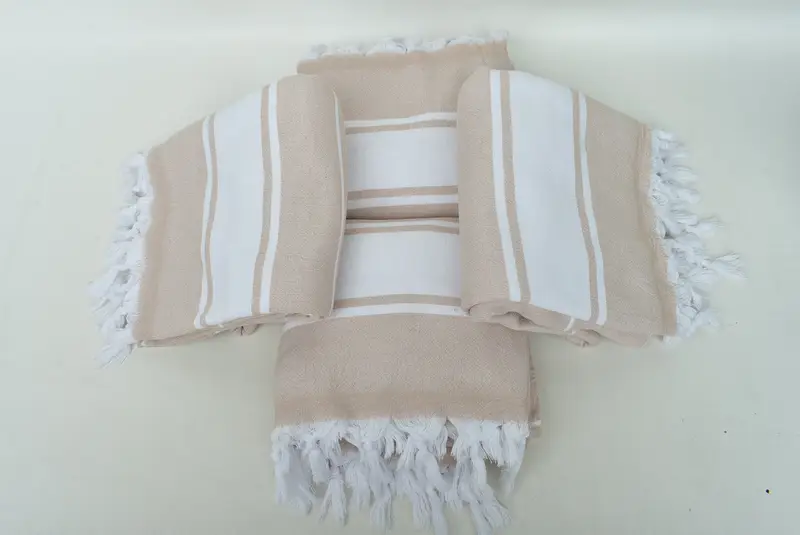 Peshtemal, Plaj Havlu Monogram, Türk Plajı Havlu Toplu, Ev Dekoru Hediyeleri, Türk Havlu Plajı, 68x36 Pamuklu Çizgili Terry Havlu, Düğün Hediyesi - 6