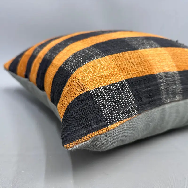 Cushion Cover, Kilim Pillow, Pillow for Sofa, Outdoor Patio Pillow Sham, 18x18 Orange Pillow Sham, Outdoor Pillow, Ethnical Kilim Rug Pillow - 6