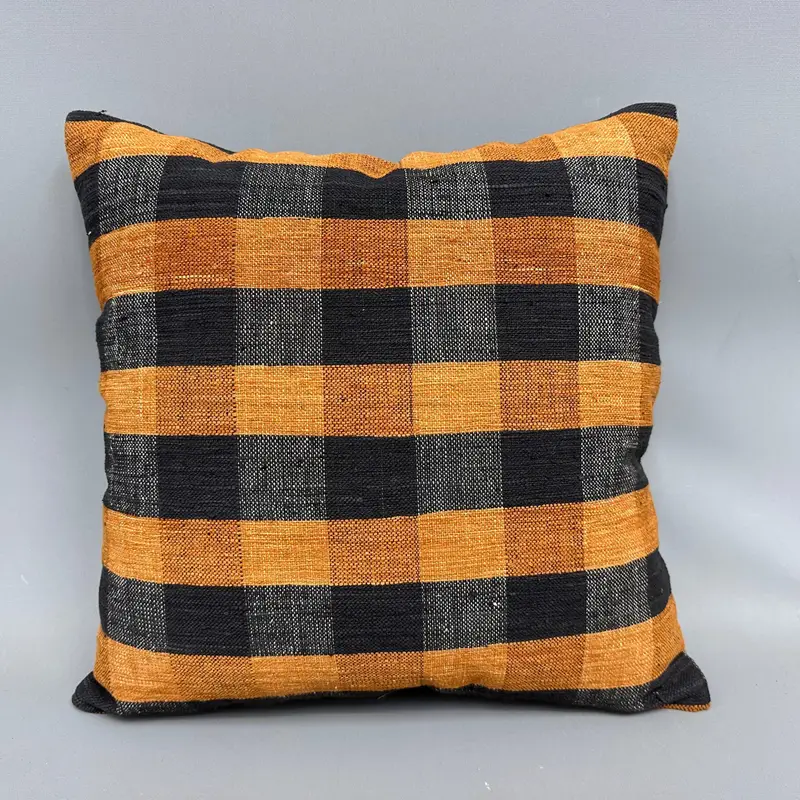 Cushion Cover, Kilim Pillow, Pillow for Sofa, Outdoor Patio Pillow Sham, 18x18 Orange Pillow Sham, Outdoor Pillow, Ethnical Kilim Rug Pillow - 4
