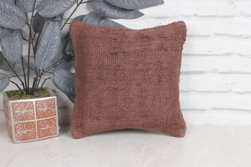 Pillow Case, Vintage Pillow, Turkish Kilim Pillow, Rustic Cushion Case, 12x12 Purple Cushion, Vintage Kilim Pillow, Vintage Cushion - 1