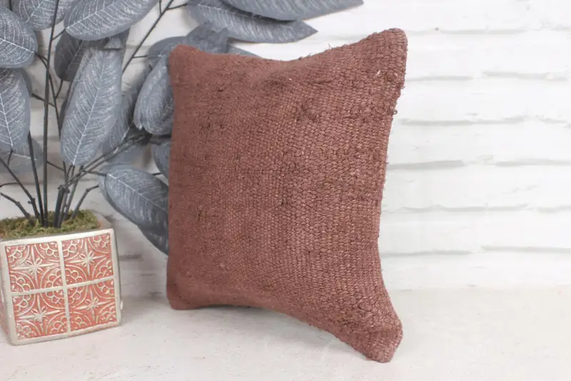 Pillow Case, Vintage Pillow, Turkish Kilim Pillow, Rustic Cushion Case, 12x12 Purple Cushion, Vintage Kilim Pillow, Vintage Cushion - 3