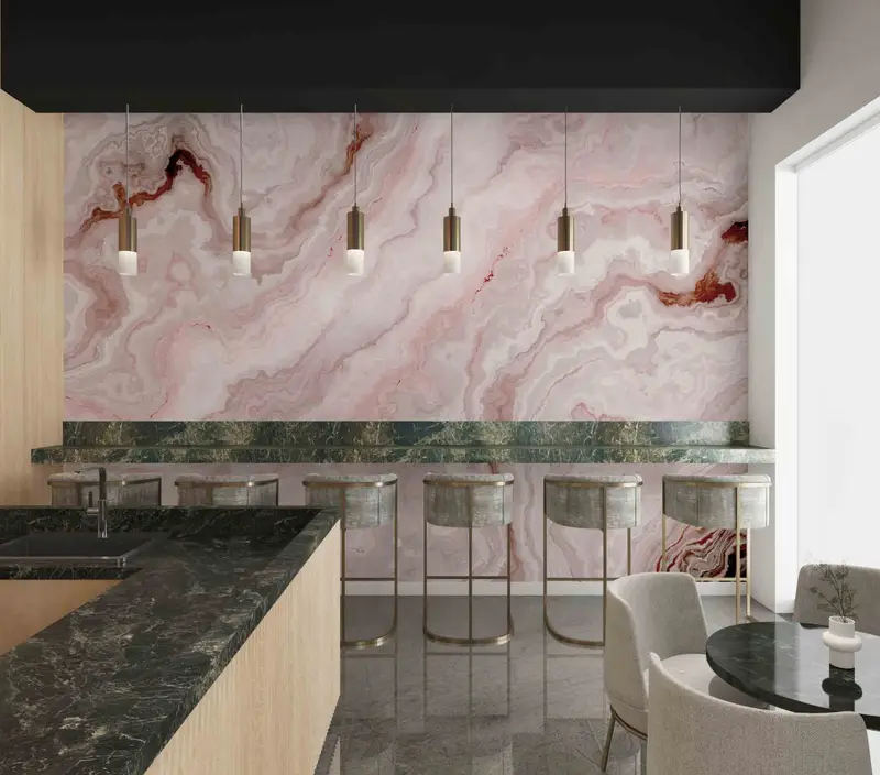 Pink Marble Wall Mural, Abstract Marble Wall Print, Marble Wall Print, Stylish 3D Wallpaper, Modern Marble Wall Decals, 3D Wallpaper, - 8