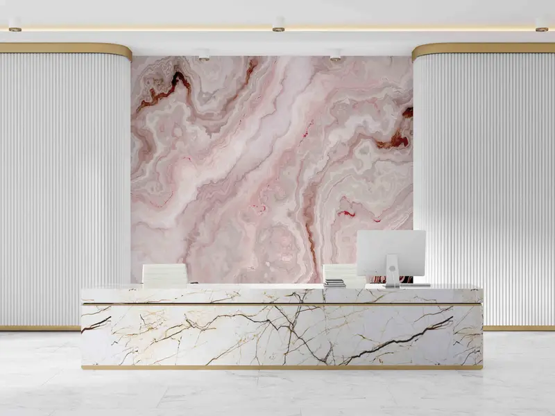 Pink Marble Wall Mural, Abstract Marble Wall Print, Marble Wall Print, Stylish 3D Wallpaper, Modern Marble Wall Decals, 3D Wallpaper, - 6