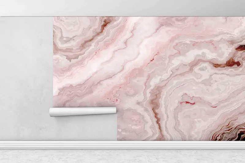 Pink Marble Wall Mural, Abstract Marble Wall Print, Marble Wall Print, Stylish 3D Wallpaper, Modern Marble Wall Decals, 3D Wallpaper, - 3