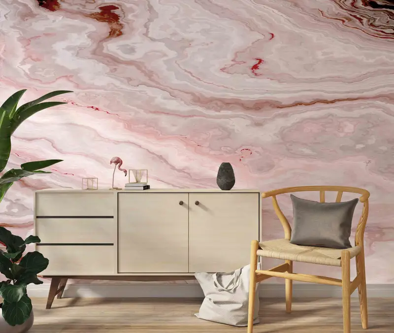 Pink Marble Wall Mural, Abstract Marble Wall Print, Marble Wall Print, Stylish 3D Wallpaper, Modern Marble Wall Decals, 3D Wallpaper, - 7