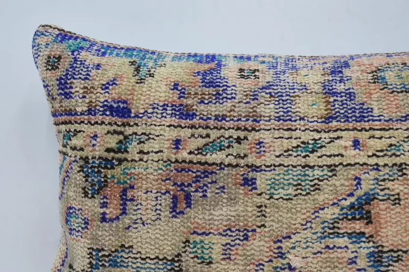 Outdoor Throw Pillow Case, Gift Pillow, 16x24 Blue Cushion, Vintage Kilim Throw Pillow, Pillow, Vintage Pillow, Traditional Cushion - 2