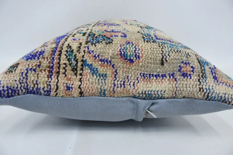 Outdoor Throw Pillow Case, Gift Pillow, 16x24 Blue Cushion, Vintage Kilim Throw Pillow, Pillow, Vintage Pillow, Traditional Cushion - 5