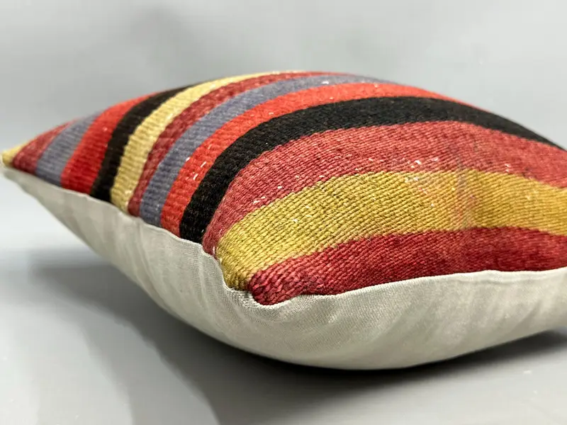 18x18 Red Pillow Cover, Turkish Kilim Pillow, Customized Pillow Cover, Boho Pillow, Pillow Sham, Vintage Pillow, Toss Pillow Case - 6