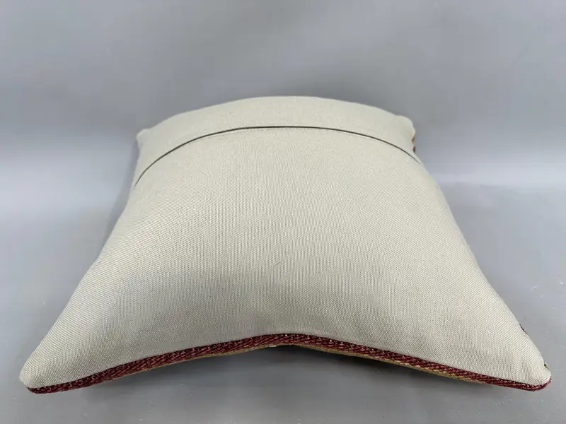 18x18 Red Pillow Cover, Turkish Kilim Pillow, Customized Pillow Cover, Boho Pillow, Pillow Sham, Vintage Pillow, Toss Pillow Case - 7