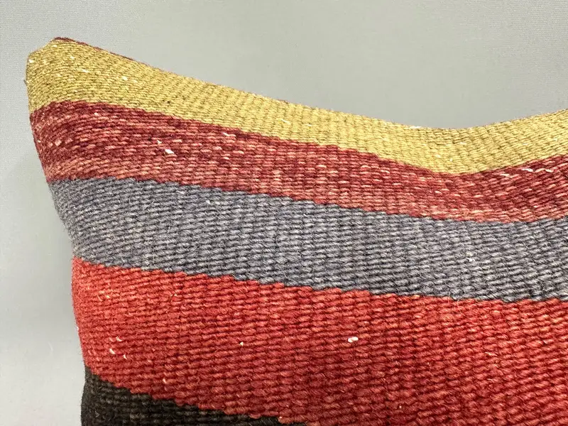 18x18 Red Pillow Cover, Turkish Kilim Pillow, Customized Pillow Cover, Boho Pillow, Pillow Sham, Vintage Pillow, Toss Pillow Case - 5