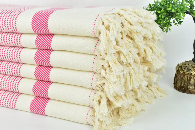 Throw Blanket, 88x80 Cotton Striped Towel, Housewarming Gift, Summer Gift, Bridesmaid Gifts, Turkish Cotton Throw Blanket, Christmas Tablecloth - 3