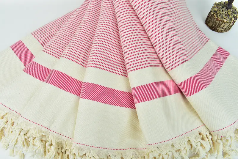 Throw Blanket, 88x80 Cotton Striped Towel, Housewarming Gift, Summer Gift, Bridesmaid Gifts, Turkish Cotton Throw Blanket, Christmas Tablecloth - 4