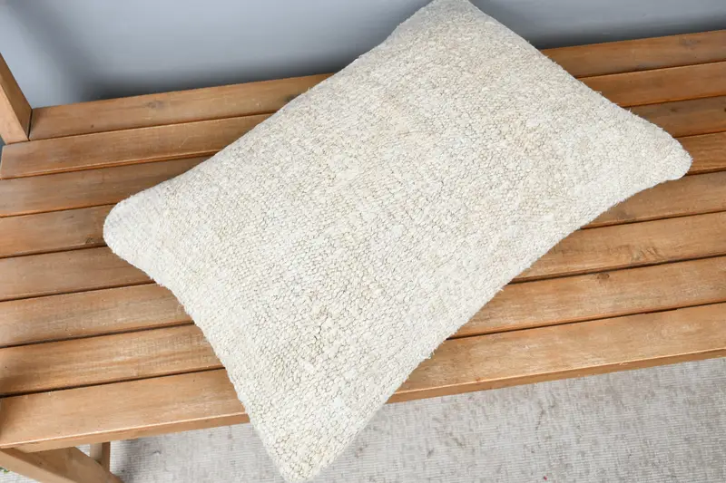 16x24 Beige Pillow Sham, Cushion, Vintage Kilim Throw Pillow, Vintage Pillow, Turkish Corner Pillow Sham, Kilim Pillow Cover - 2