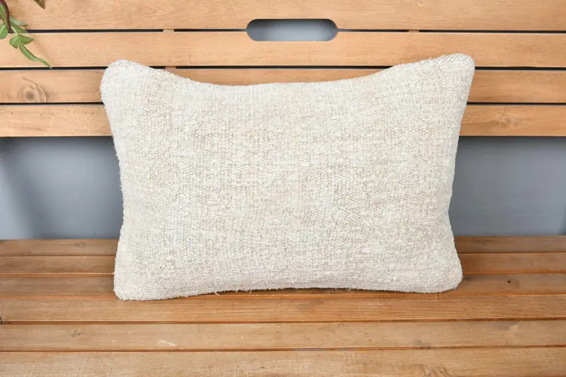 16x24 Beige Pillow Sham, Cushion, Vintage Kilim Throw Pillow, Vintage Pillow, Turkish Corner Pillow Sham, Kilim Pillow Cover - 6