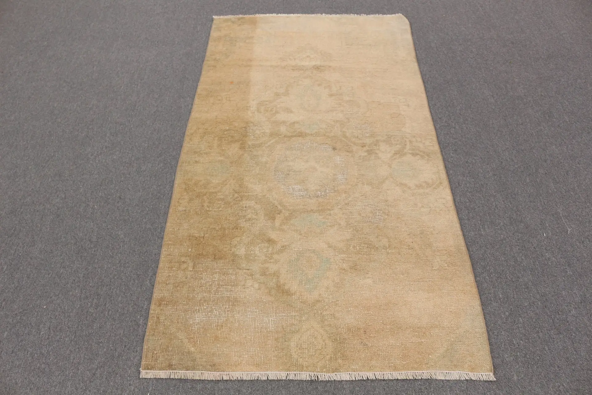Vintage Turkish Rug, 3.2x6.1 ft Rug, Brown Southwestern Wool Rug - 1