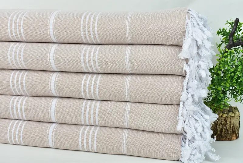 Turkish Bedspread, Woven Throw Blanket, Turkish Bedcover, 88x60 Cotton Striped Towel, Personalized Blanket, Welcome Wedding Gift, Decorative Blanket - 3