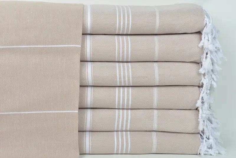 Turkish Bedspread, Woven Throw Blanket, Turkish Bedcover, 88x60 Cotton Striped Towel, Personalized Blanket, Welcome Wedding Gift, Decorative Blanket - 1
