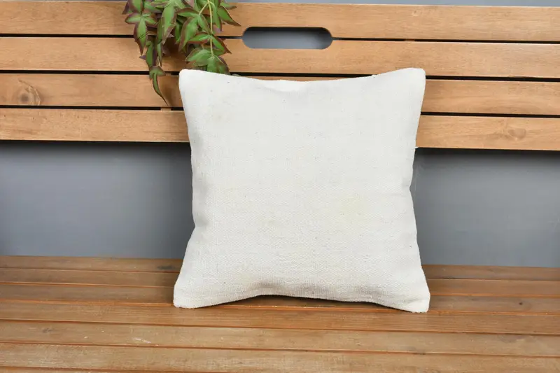 16x16 White Cushion Case, Authentic Pillow Sham, Kilim Pillow Cover, Turkish Kilim Pillow, Pillow Case, Home Decor Pillow - 6