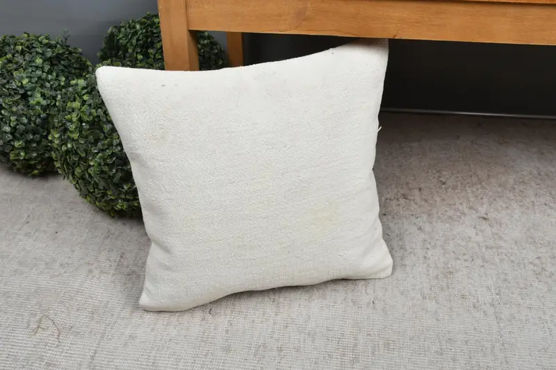 16x16 White Cushion Case, Authentic Pillow Sham, Kilim Pillow Cover, Turkish Kilim Pillow, Pillow Case, Home Decor Pillow - 7