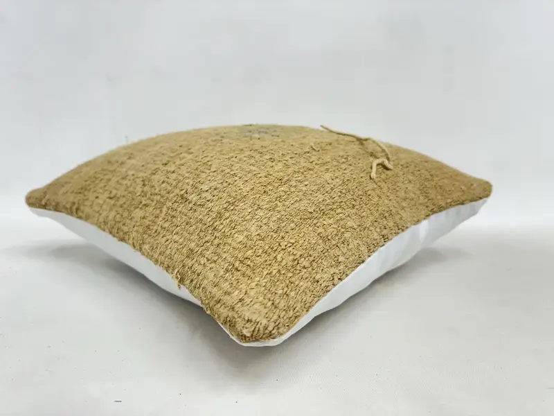 Kilim Pillow Cover, One Of A Kind Pillow Case, Pillow Sham, Vintage Kilim Throw Pillow, Seat Pillow Sham, Vintage Pillow, 16x16 Beige Cushion - 6