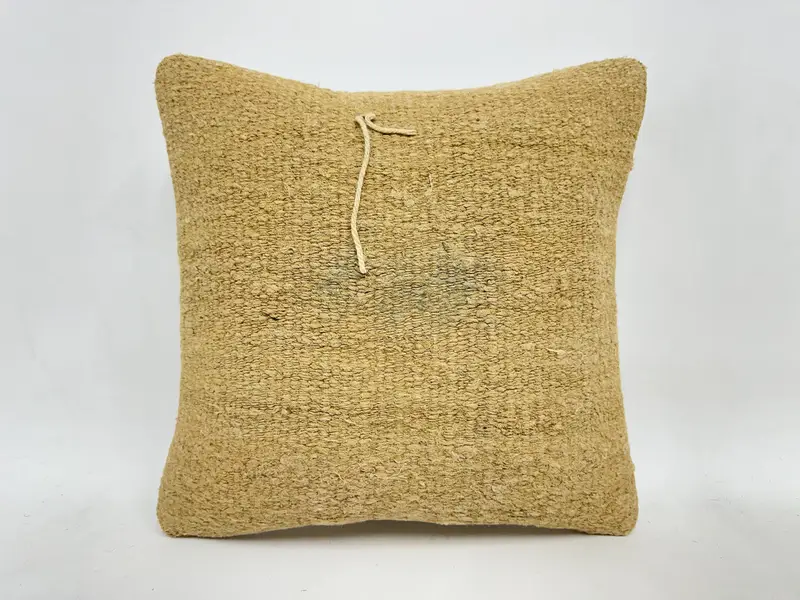 Kilim Pillow Cover, One Of A Kind Pillow Case, Pillow Sham, Vintage Kilim Throw Pillow, Seat Pillow Sham, Vintage Pillow, 16x16 Beige Cushion - 1