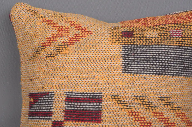 12x12 Orange Cushion Case, Muted Pillow Sham, Vintage Pillow, Muted Pillow Case, Cushion Cover, Vintage Kilim Pillow, Kilim Pillow Cover - 5