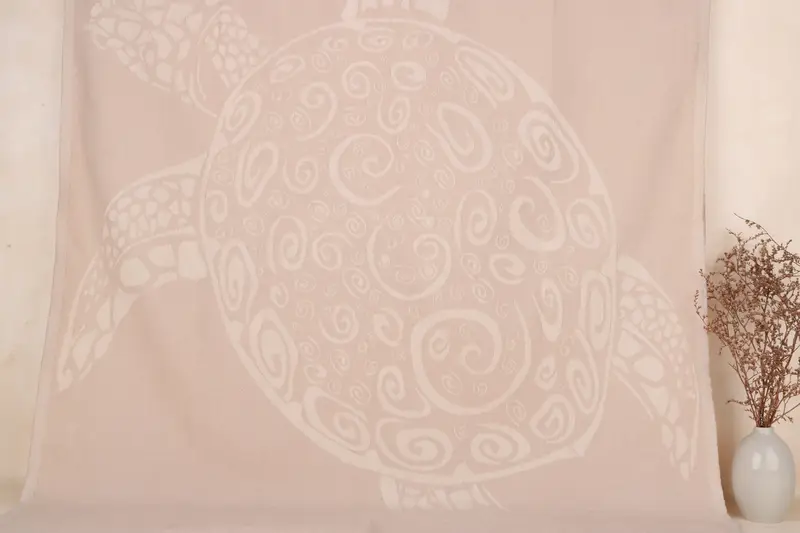 Personalized Animal Patterned Light Beige Towel, 40x71 Inches