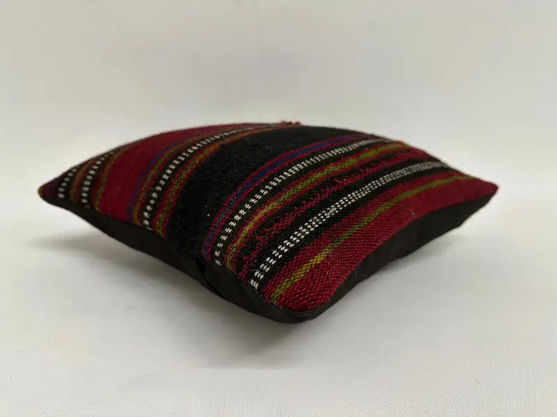Retro Throw Pillow Case, Pillow Cover, 12x12 Red Cushion, Pillow for Couch, Retro Throw Cushion Case, Boho Pillow, Throw Kilim Pillow - 6