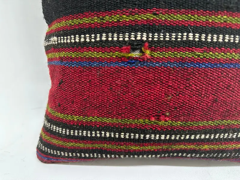 Retro Throw Pillow Case, Pillow Cover, 12x12 Red Cushion, Pillow for Couch, Retro Throw Cushion Case, Boho Pillow, Throw Kilim Pillow - 2