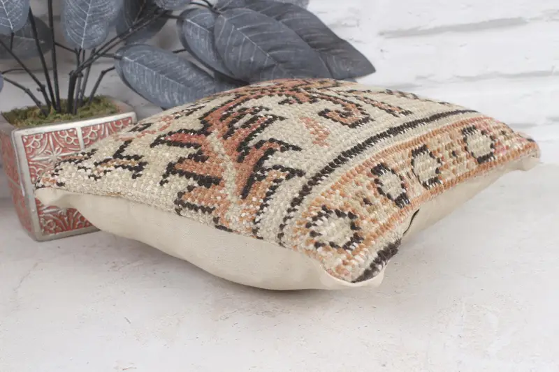 Kilim Pillow Cover, Pillow for Sofa, Couch Cushion Cover, 12x12 Beige Cushion, Pillow Cover, Vintage Pillow Cover, Antique Pillows - 6