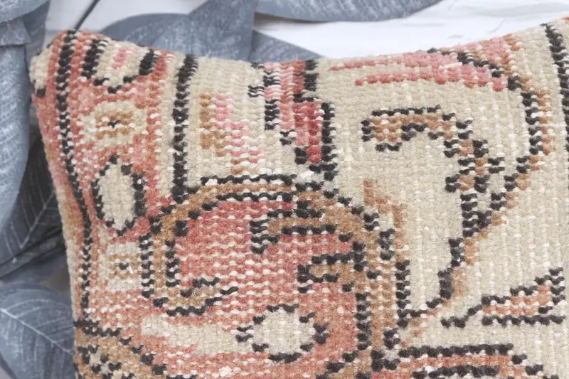 Kilim Pillow Cover, Pillow for Sofa, Couch Cushion Cover, 12x12 Beige Cushion, Pillow Cover, Vintage Pillow Cover, Antique Pillows - 2